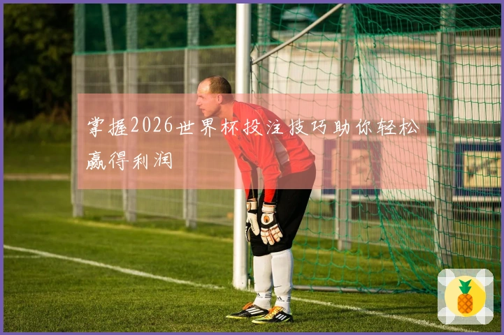 掌握2026世界杯投注技巧助你轻松赢得利润
